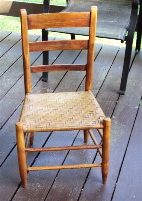 Antique Straight Back Wood Chair Has A Cane Seat With A Etsy