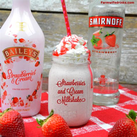 Baileys Strawberries And Cream Milkshake Combines Vanilla Ice Cream Strawberry Vodka Frozen