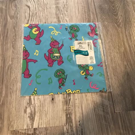 Vintage New Hallmark 1993 Barney And Baby Bop Wrapping Paper T Wrap 2