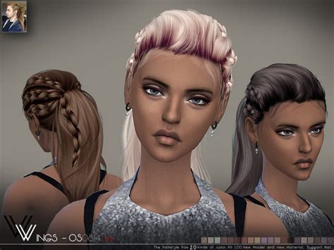 Hair Os1114 By Wings Sims From Tsr For The Sims 4 Sim