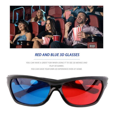 Dde Black Frame Red Blue 3d Glasses For Dimensional Anaglyph Movie Game