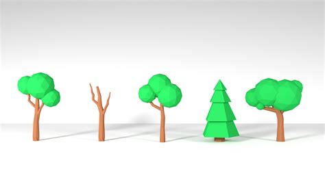 5 Low Poly Trees