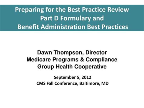 Ppt Preparing For The Best Practice Review Part D Formulary And