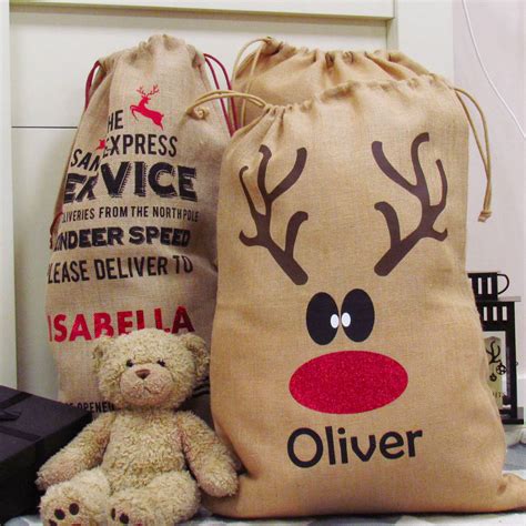 Personalised Reindeer Christmas Santa Sack By Perfect Personalised