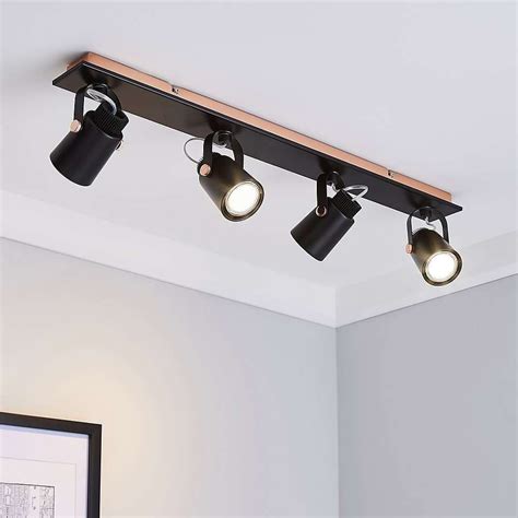 Bolden Black 4 Light Bar Spotlight Dunelm Kitchen Ceiling Lights