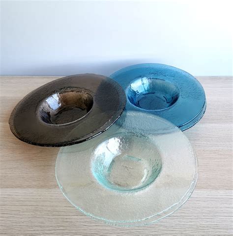 Set Of 6 Fused Glass Pasta Bowls Set Of 6 Glass Pasta Bowls Round Glass Spaghetti Bowls Pasta