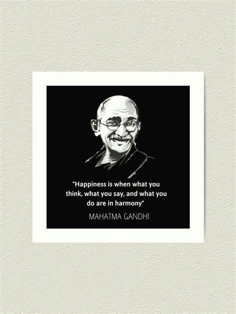 Mahatma Gandhi Happiness Quote Art Print Rartstore