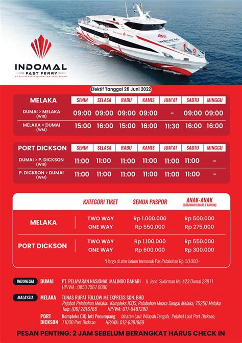 Jadwal Kapal Indomal Fast Ferry Dari Dumai Ke Port Dickson Dan Melaka