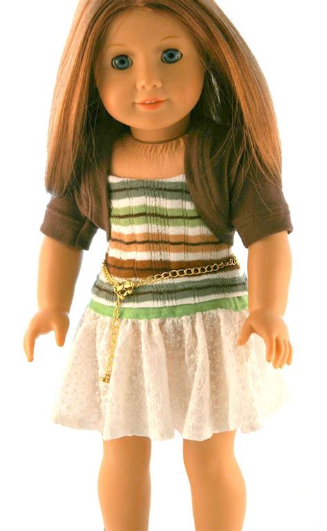 american girl doll clothes original knit shrug striped sweater tank textured knit skirt and