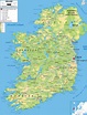 Large detailed physical map of Ireland with all cities, roads and ...