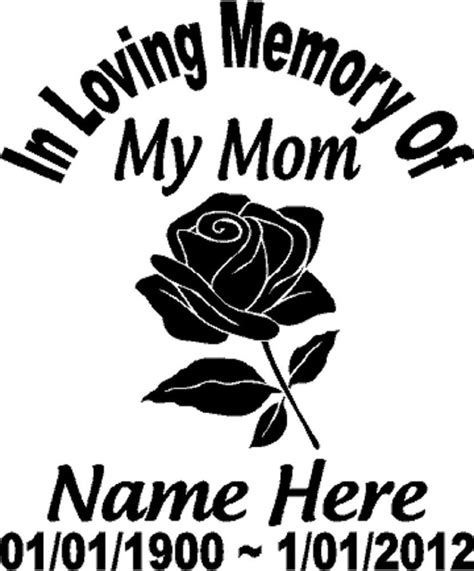 In Loving Memory Of Flower Rose Mom Decal Window Sticker Custom