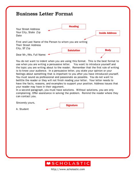 Official Business Letter Format Sample Pdf Template
