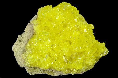 3 Bright Yellow Sulfur Crystals On Matrix Bolivia 84517 For Sale