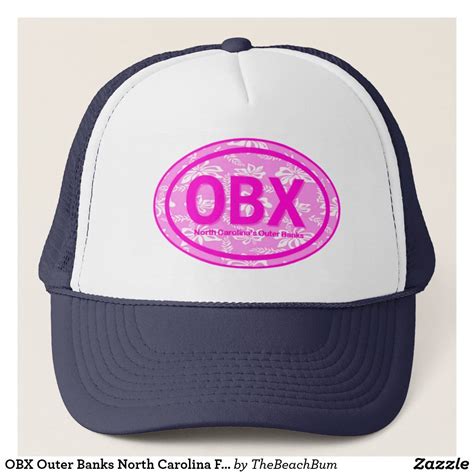 Obx Outer Banks North Carolina Floral Beach Tag Trucker Hat Zazzle