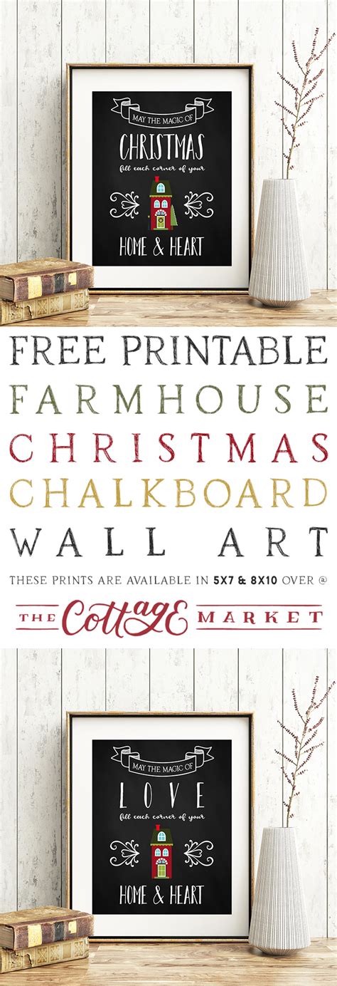 Free Printable Farmhouse Christmas Chalkboard Wall Art The Cottage Market