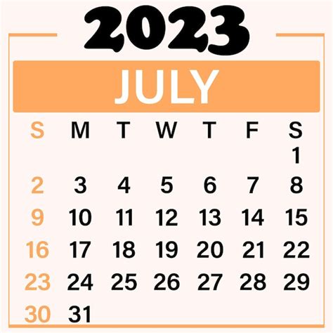 Premium Vector July 2023 Calendar Template Illustration