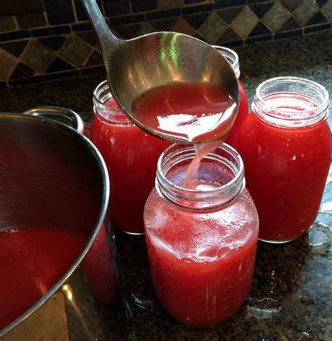 tomato juice pour canning fresh farm health jars step food