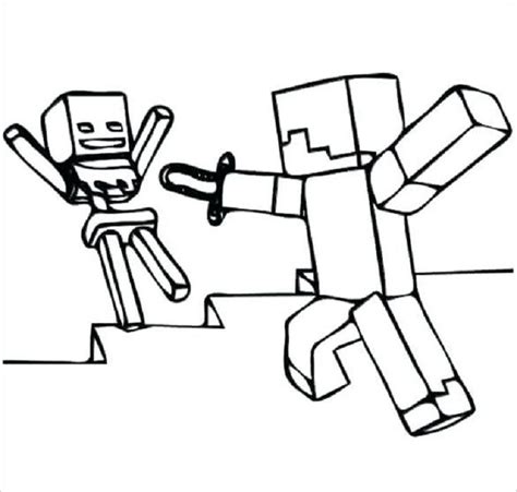 Minecraft Coloring Pages Steve With A Sword Imágenes De Minecraft