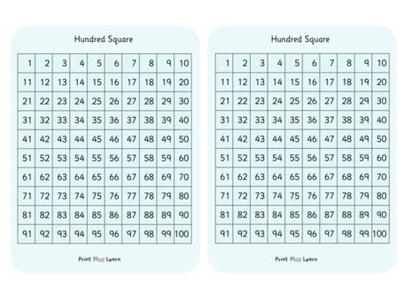 1 150 Hundred Square Printable Teaching Resources Print Play Learn
