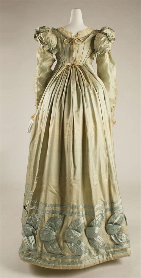 1820 America Silk Dress Historical Dresses Vintage Dresses Fashion