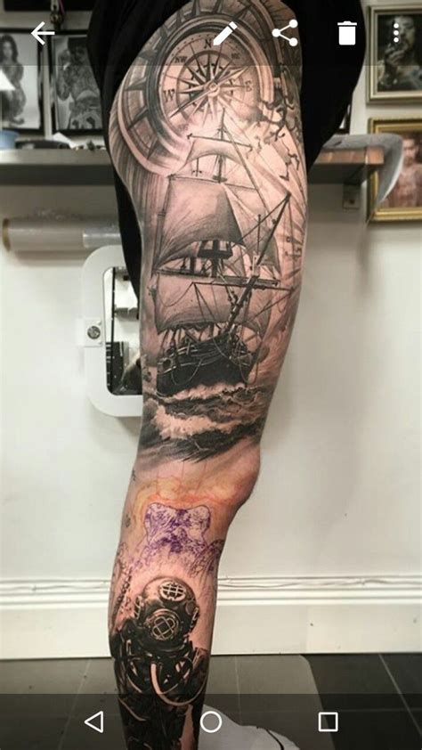 Ship Tattoo Sleeves Leg Tattoos Tattoos