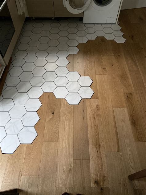 Skip to main search results. Transition from hexagon tiles to wood floors | Hexagon ...