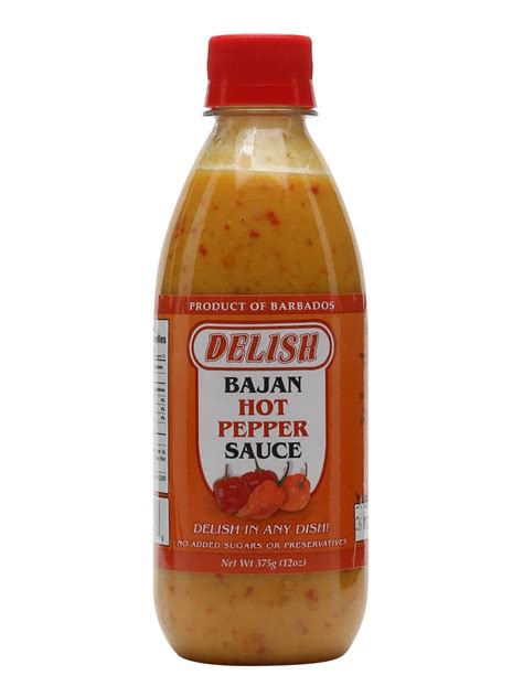 Delish Bajan Hot Pepper Sauce 375g The Whisky Exchange