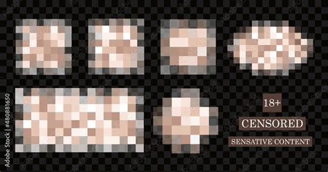 Censor Blur Effect Texture Isolated On Transparent Background Blurry Pixel Color Censorship