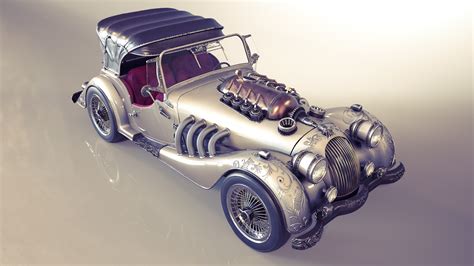 3d Model Steampunk Car Morgan Roadster Cgtrader