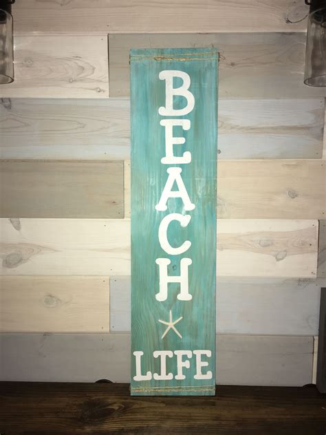 Beach Life Sign Door Signs Diy Beach Wood Signs Wooden Welcome Signs