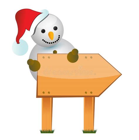 Wooden Snowman Sign Stock Illustration Illustration Of Snowman 27574859