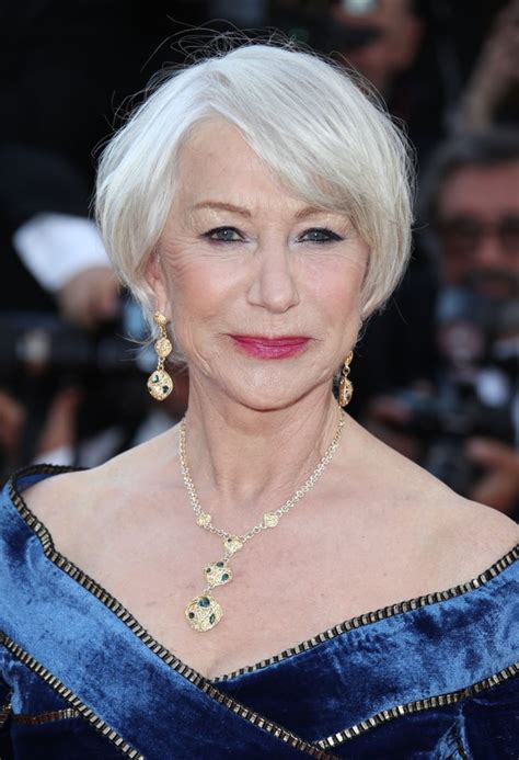 Helen Mirren Celebrities With Gray Hair On The Red Carpet Popsugar