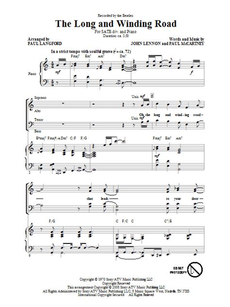 The Long And Winding Road Sheet Music Direct