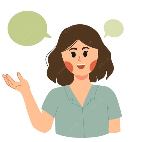 Premium Vector Woman Explain Something With Hand Gestures Illustration