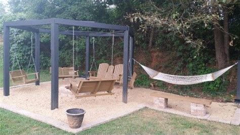 As you will soon be spending much as a part of their fantastic work, the couple created a retreat complete with an outdoor pergola and fire pit. My version of swings around the fire pit... | Outdoor ...