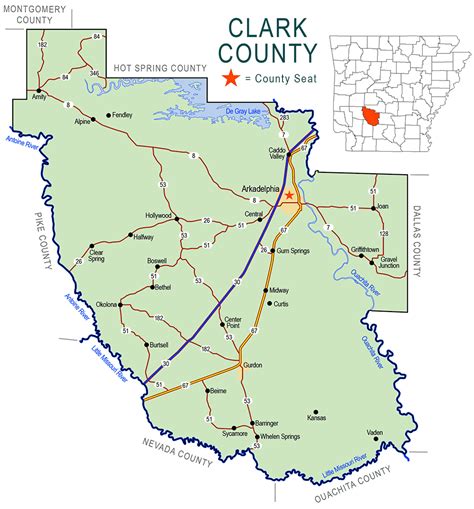 Zz Clark County Map Encyclopedia Of Arkansas