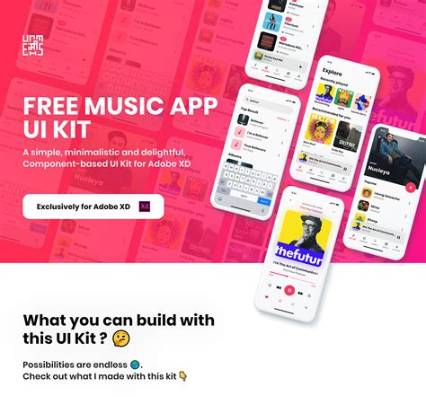 Free Music App Ui Kit For Adobe Xd Behance