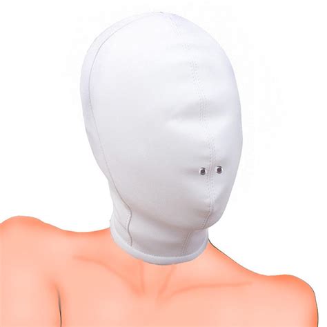 Sm Pu Leather Full Face Mask Nose Holes Breathable Harnessunisex Cosplay Hood Masksfetish Head