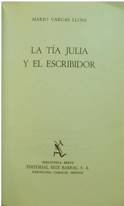 La Tía Julia Y El Escribidor By Vargas Llosa Mario Hesperia Libros