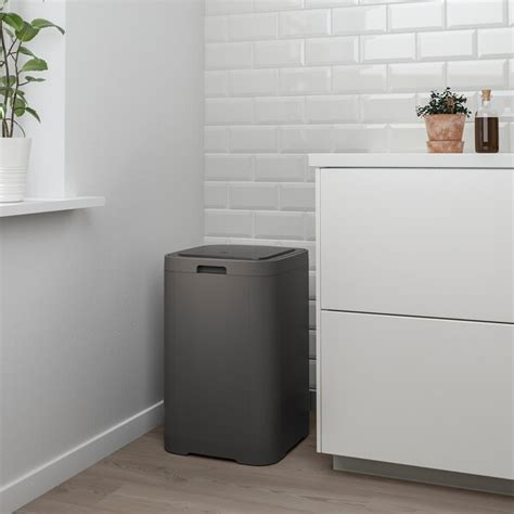 Please note that stock availability at our stores may change during the day. GIGANTISK Touch top bin - dark grey - IKEA