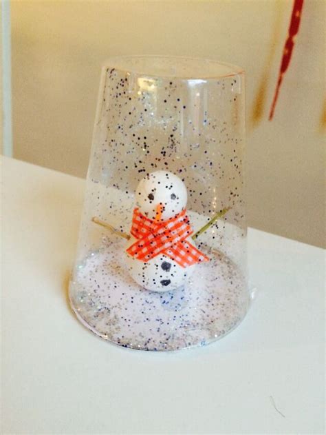 Snowman Snow Globe Winter Class Activities Plastic Cup Polystyrene