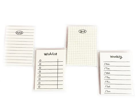 Weekly Plan Sticky Notes Wishlist Grid Memo Pad Checklist Etsy