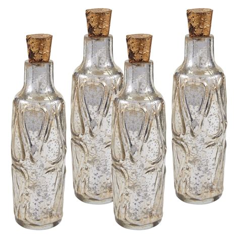 antique mercury small glass bottle set of 4 small glass bottles mercury bottle bottles