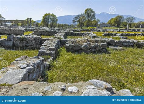 Ancient Ruins At Archaeological Site Of Philippi Greece Redaktionell
