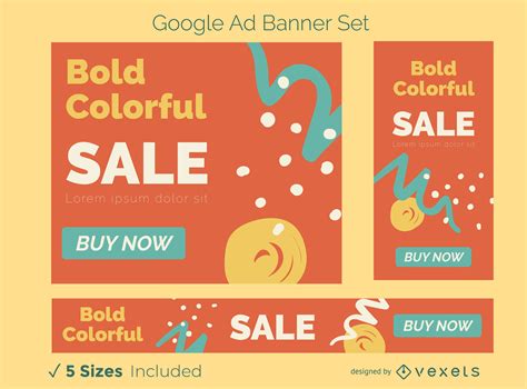 Colorful Abstract Ad Banner Set Vector Download