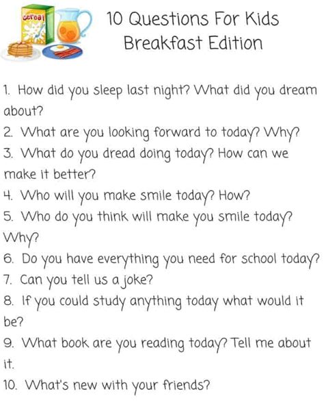 10 Questions To Ask Your Children Each Morning