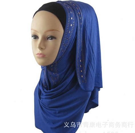Fashion Islam Womens Scarf Cotton Sequins Diamonds High Quality