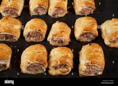 Freshly Baked Homemade Sausage Rolls Stock Photo Alamy