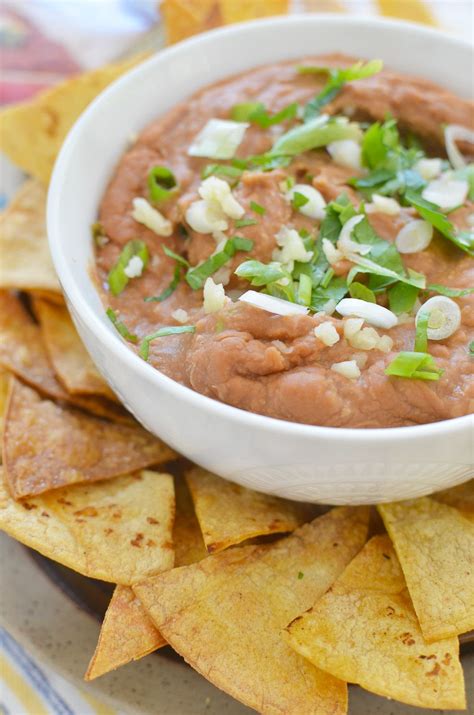 Spicy Bean Dip With Homemade Tortilla Chips Recipe Homemade