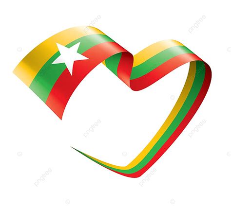 Cinta De Cinta De Bandera Nacional De Myanmar Png Emblema Blanco
